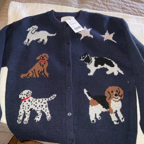 Navy Cardigan with Dog Patterns - Picture 3 of 7